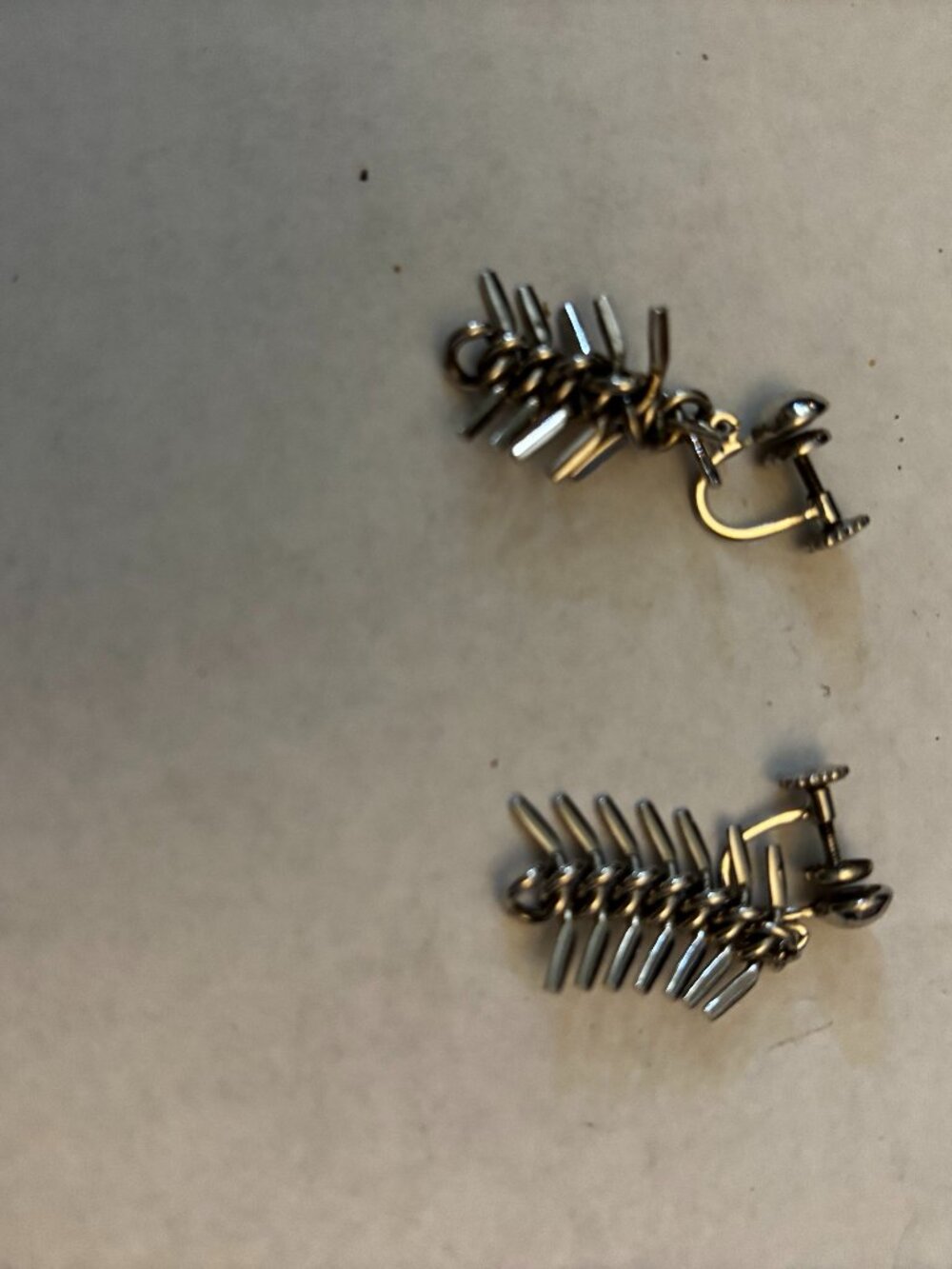 Sterling silver screw back clip earrings dangles